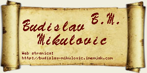 Budislav Mikulović vizit kartica